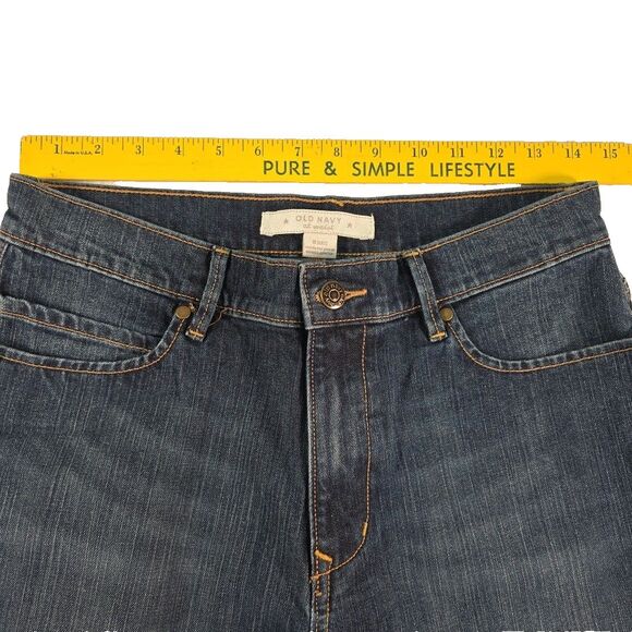 Old Navy At Waist Cropped Capri Jeans Women's size 8 Stretch Peddle Pushers - Picture 5 of 10
